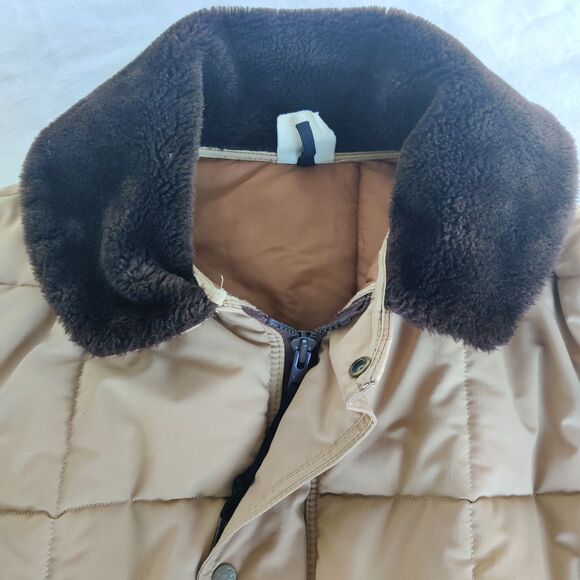 Vintage RefrigiWear 612 Freezer Coat Tan Fur Collar 3XL–4XL 60" Chest USA 70s/80 - Picture 2 of 15